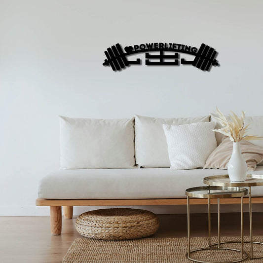 POWERLIFTING WEIGHTS METAL WALL ART