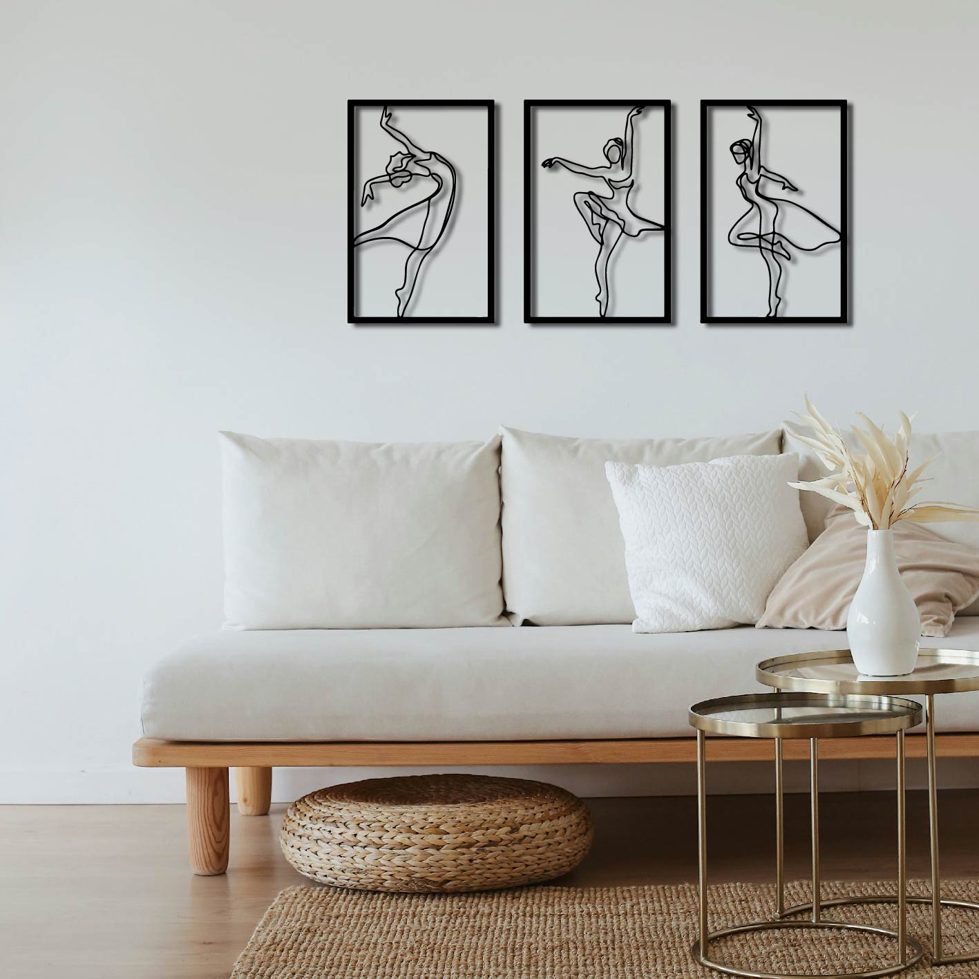 3 PIECE DANCING WOMEN METAL WALL ART