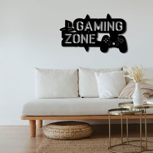 PLAYSTATION GAMING ZONE METAL WALL ART