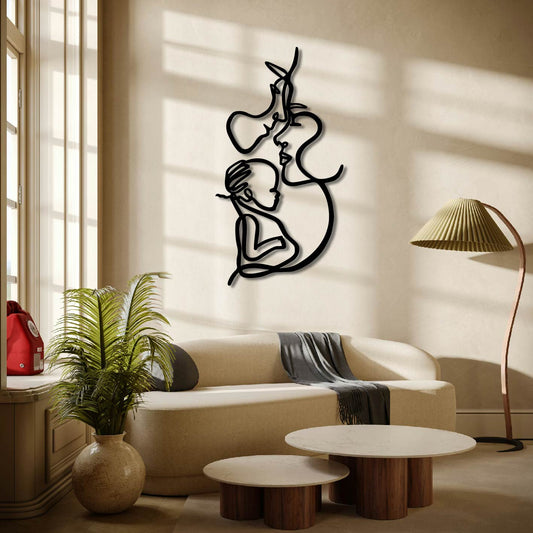 FAMILY FACE LINES METAL WALL ART