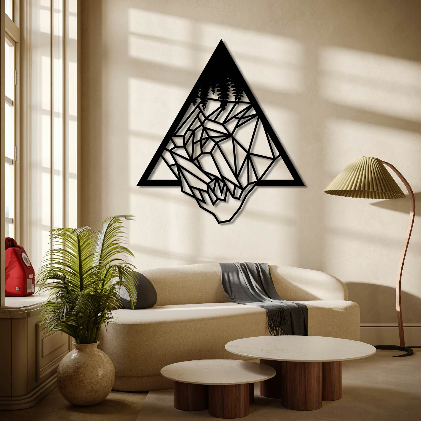 GEOMETRIC TRIANGLE MOUNTAIN METAL WALL ART