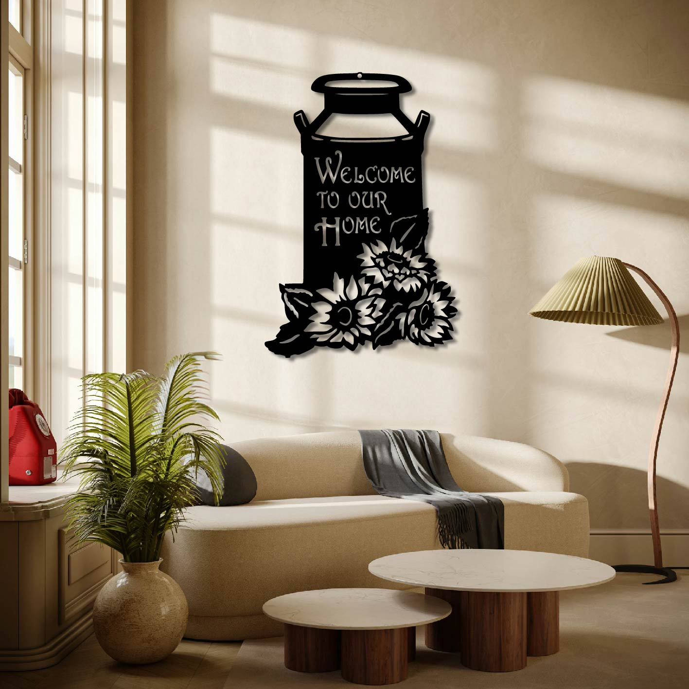 WELCOME TO OUR HOME CAN SIGN METAL WALL ART
