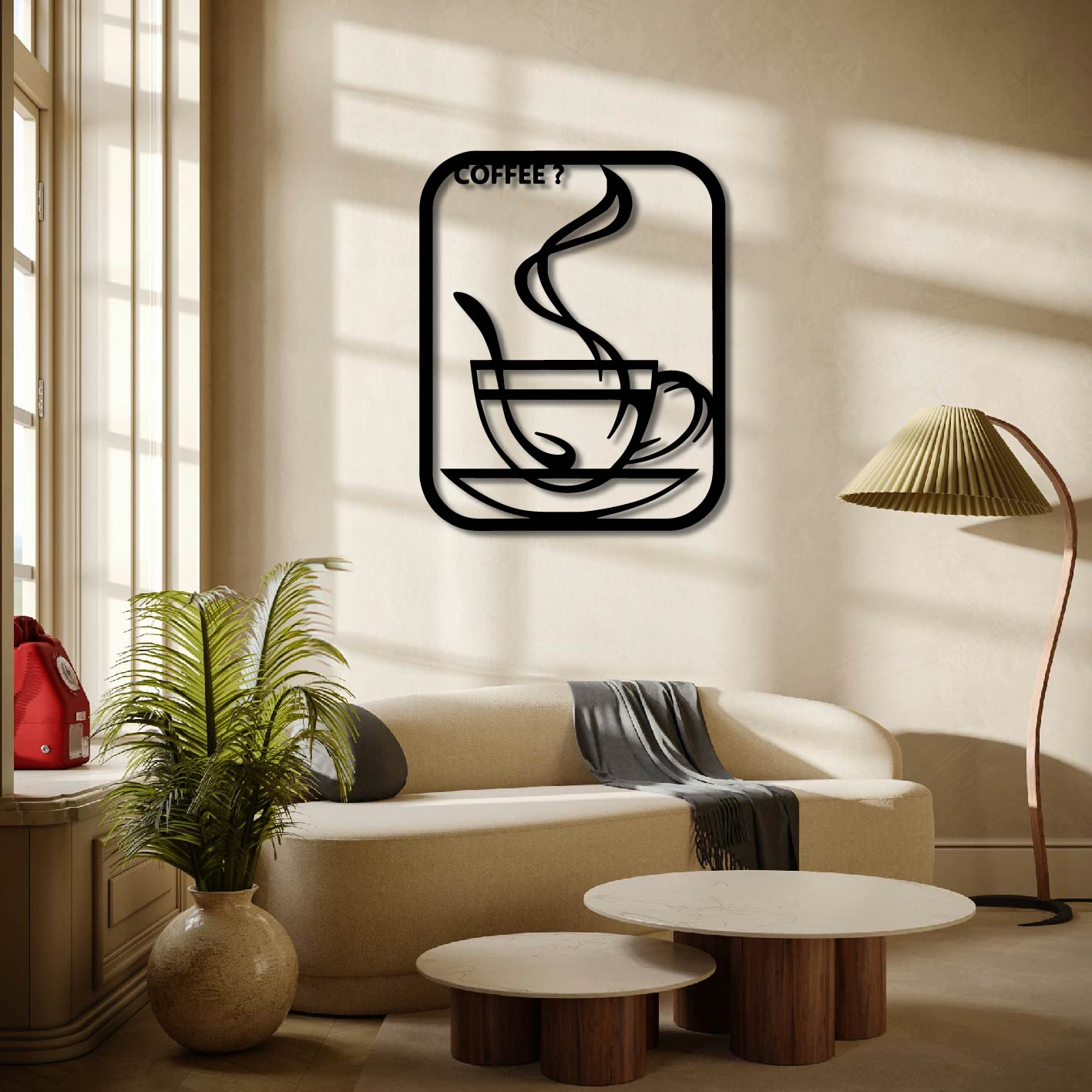 COFFEE ANYONE METAL WALL ART