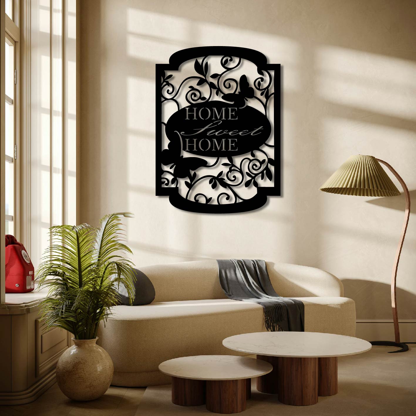 HOME SWEET HOME SIGN METAL WALL ART