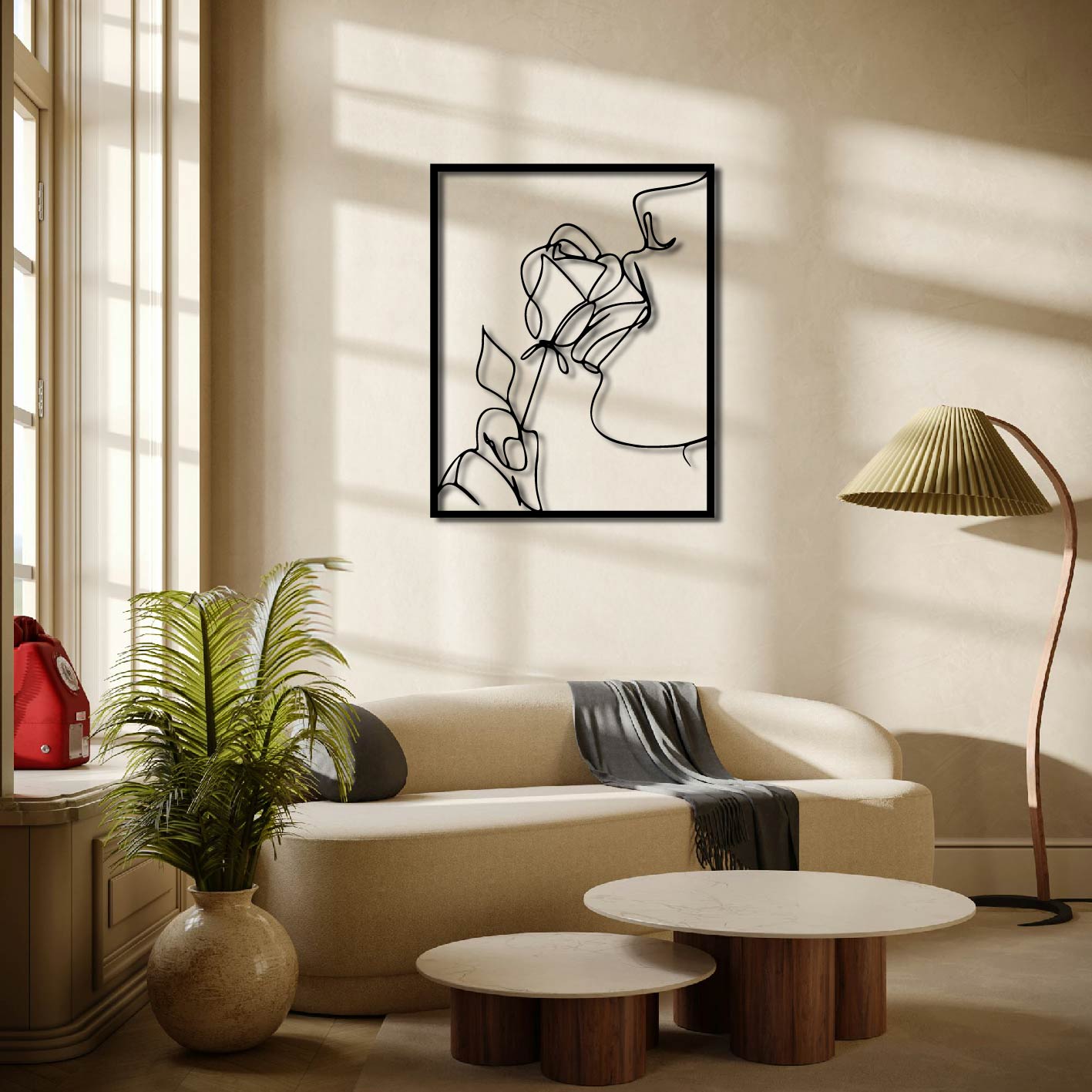 Rose Metal Wall Art Frame