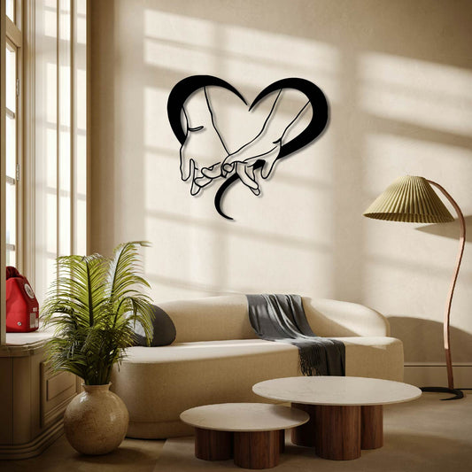 HANDS HEART METAL WALL ART