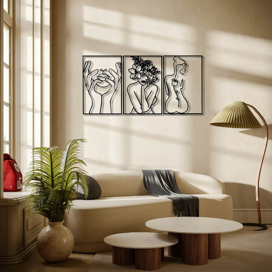 Woman Portraits Metal Wall Art Frame