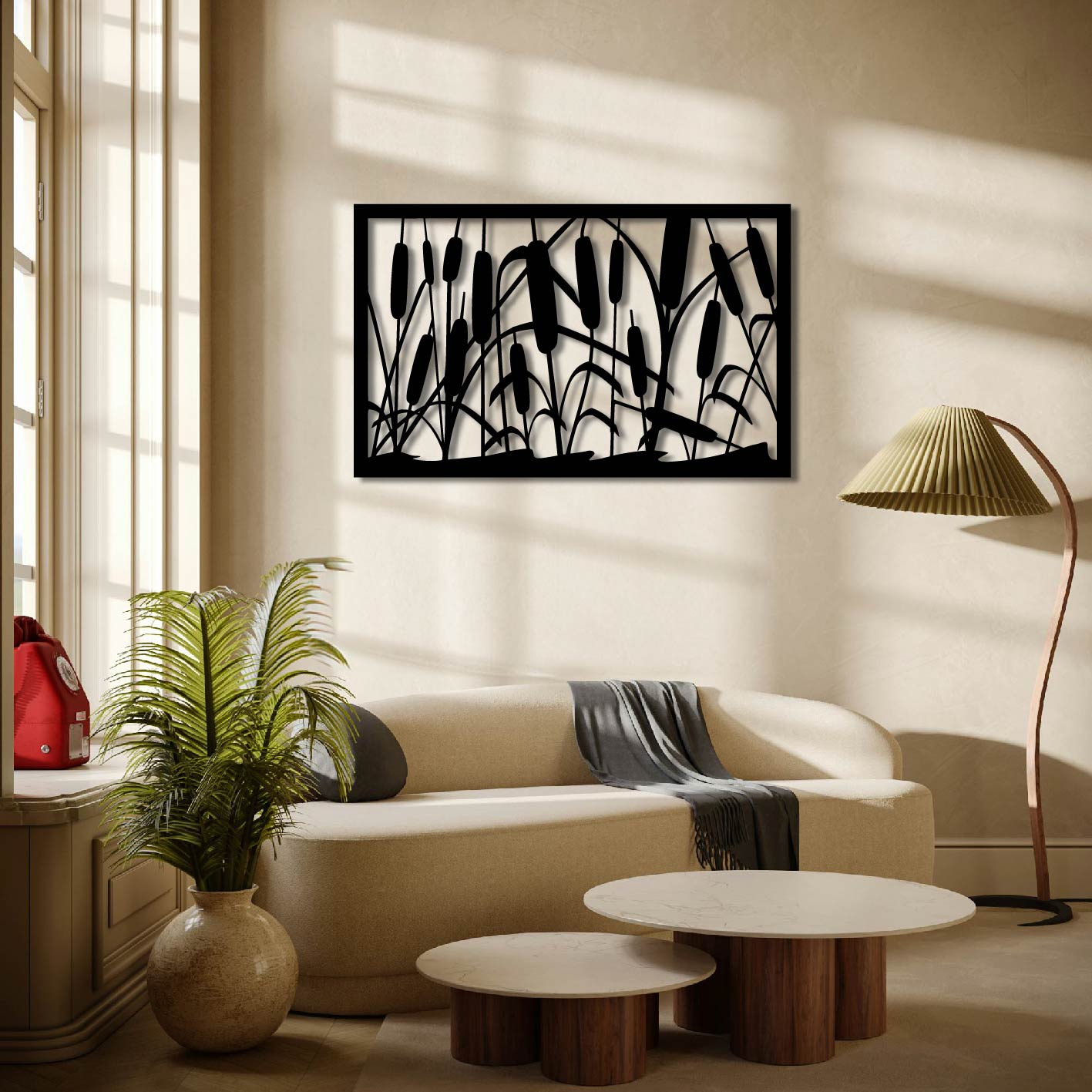 WATER REEDS METAL WALL ART