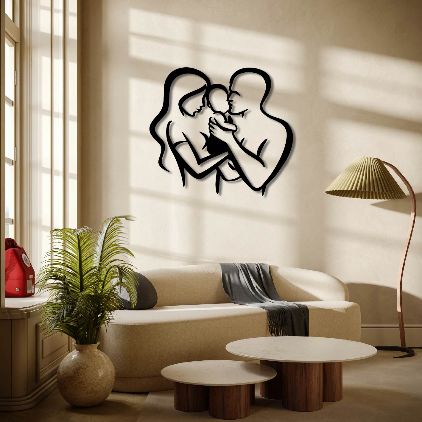 LOVING FAMILY WITH BABY METAL WALL ART