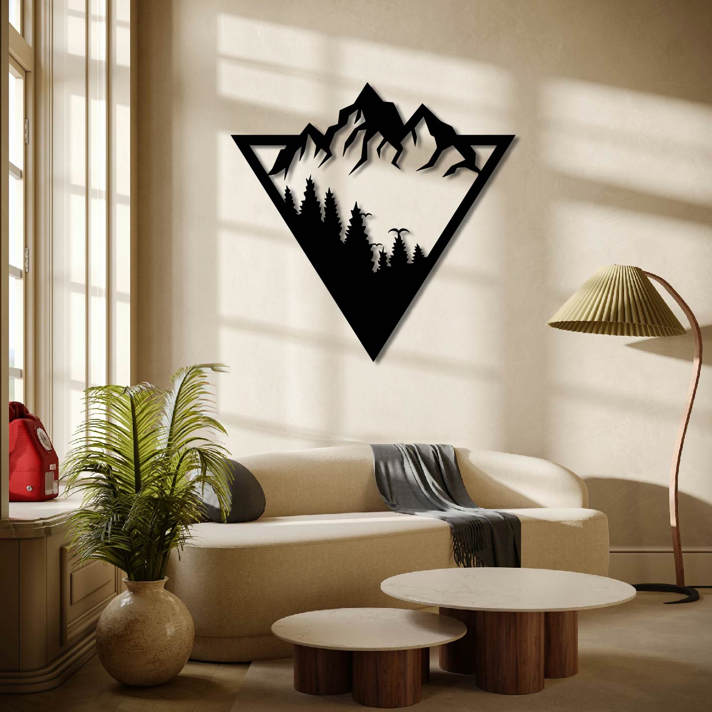 TRIANGLE MOUNTAIN SCENE WALL ART
