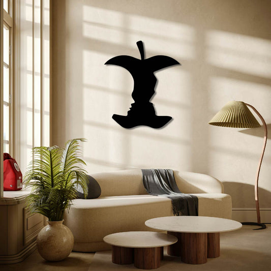 COUPLE IN APPLE METAL WALL ART