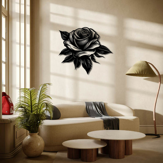 TEXTURED ROSE METAL WALL ART