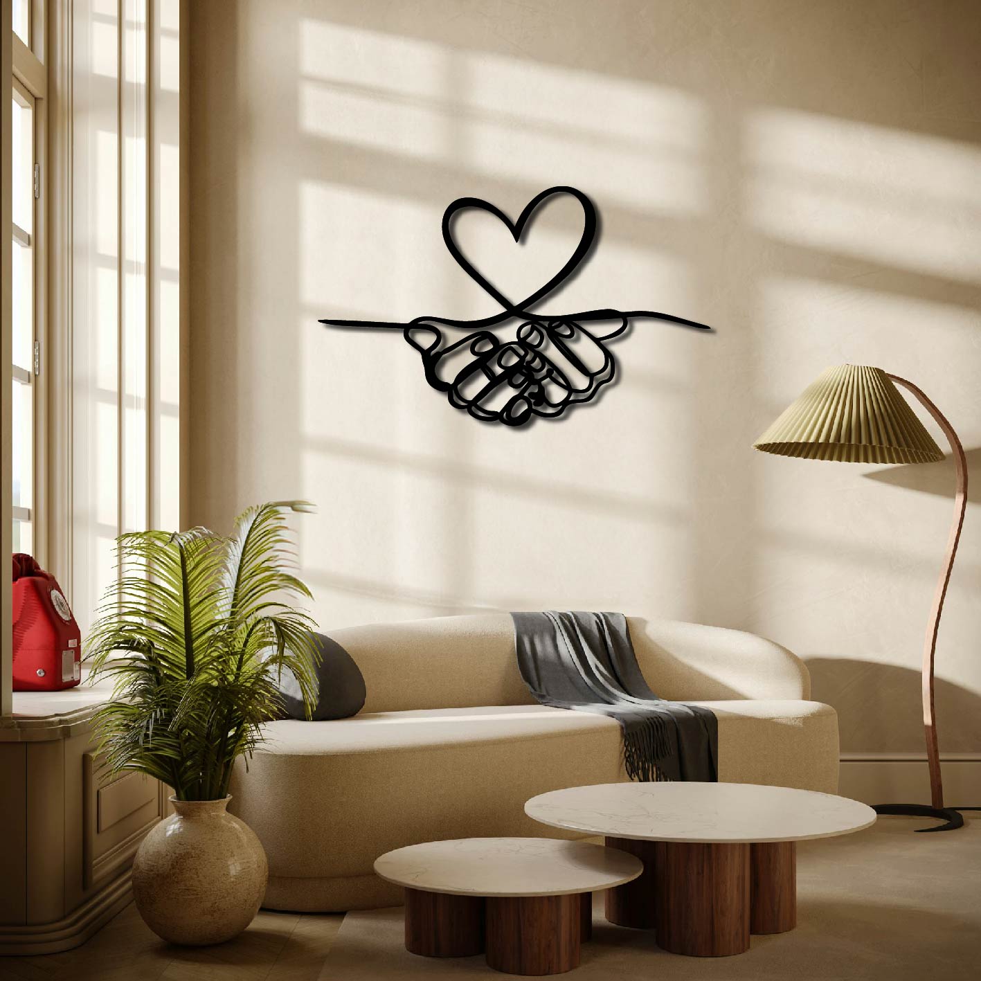 HANDS HOLDING HEART METAL WALL ART