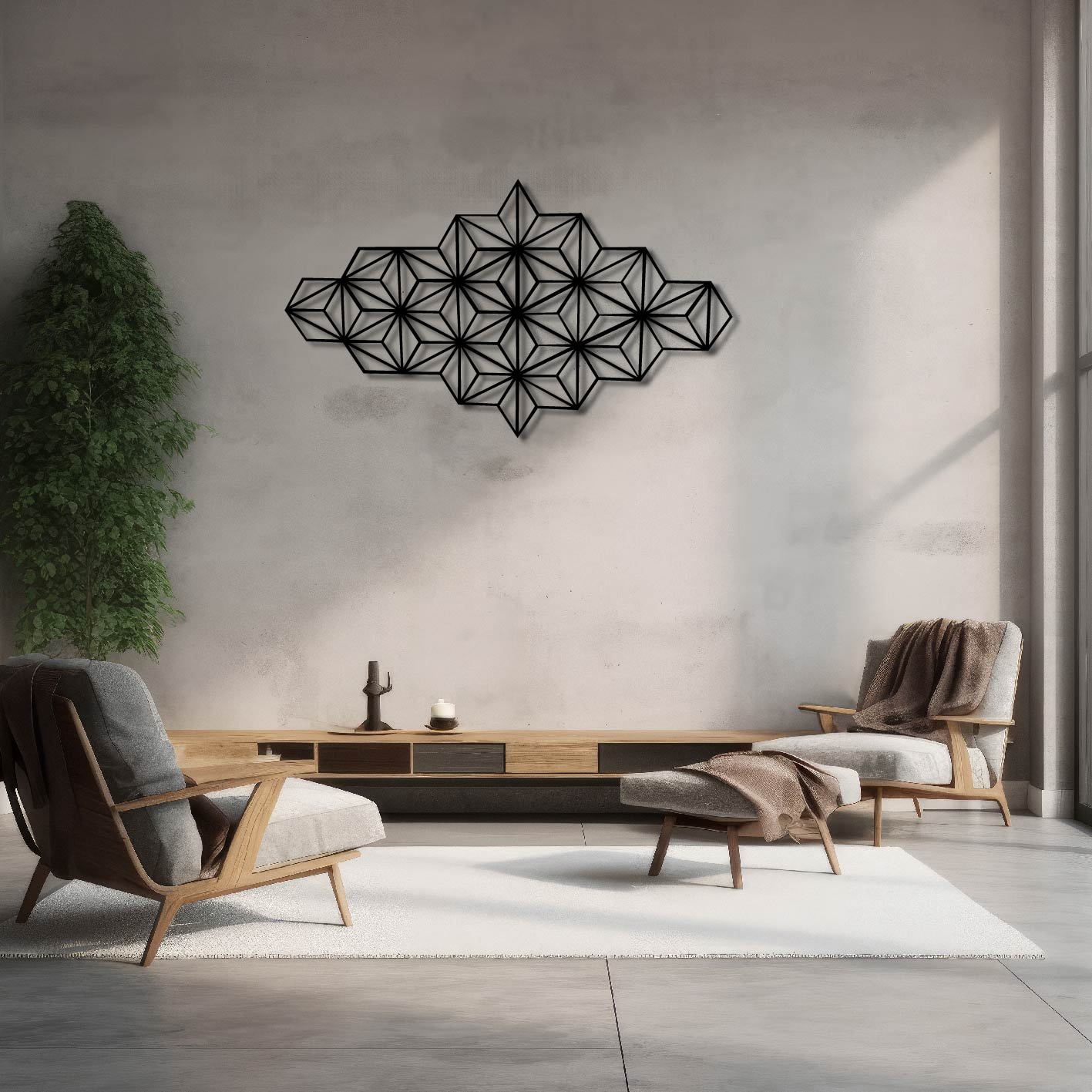 GEOMETRIC PATTERN DECOR METAL WALL ART