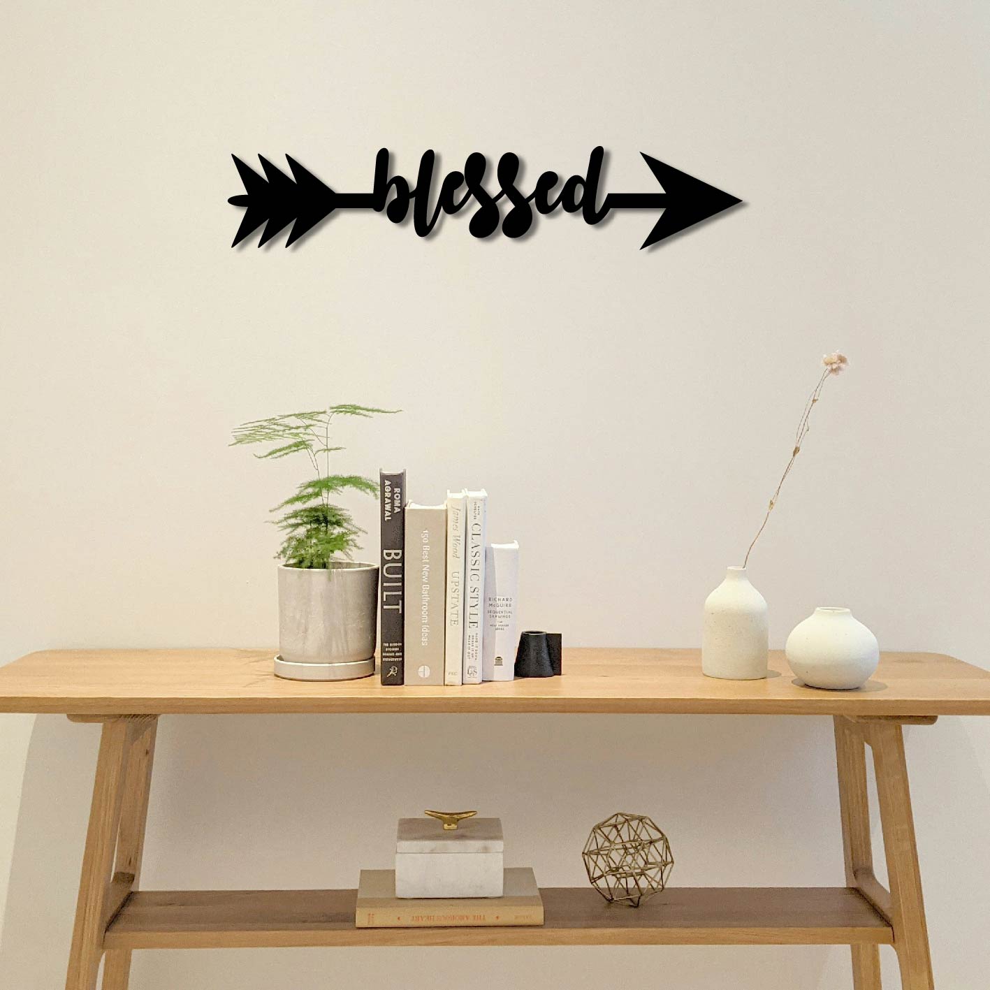 BLESSED ARROW SIGN METAL WALL ART