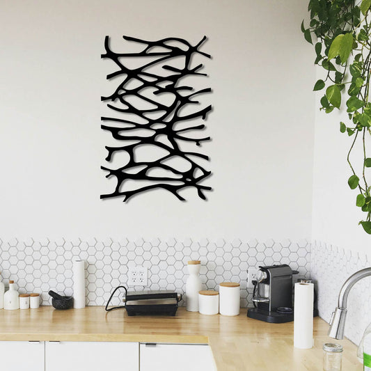 ABSTRACT STICKS METAL WALL ART