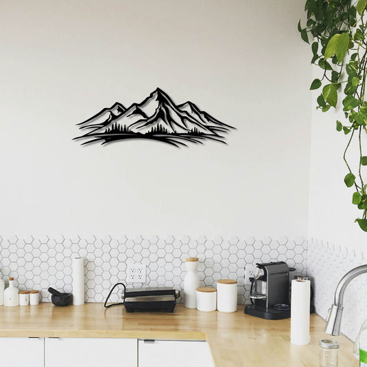 FOREST MOUNTAIN RANGE METAL WALL ART