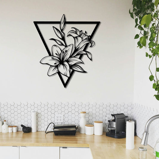 Flowers Metal Wall Art Frame