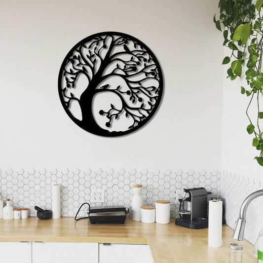 TREE OF LIFE WITH BIRDS METAL WALL ART