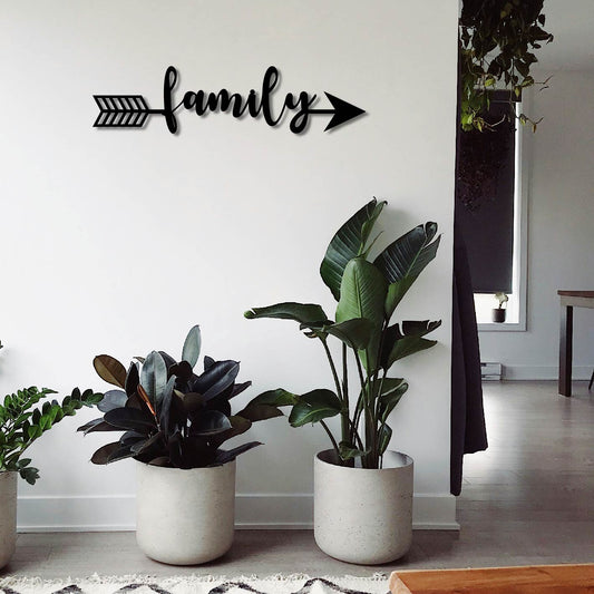 FAMILY ARROW SIGN METAL WALL ART
