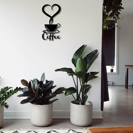 COFFEE HEART METAL WALL ART