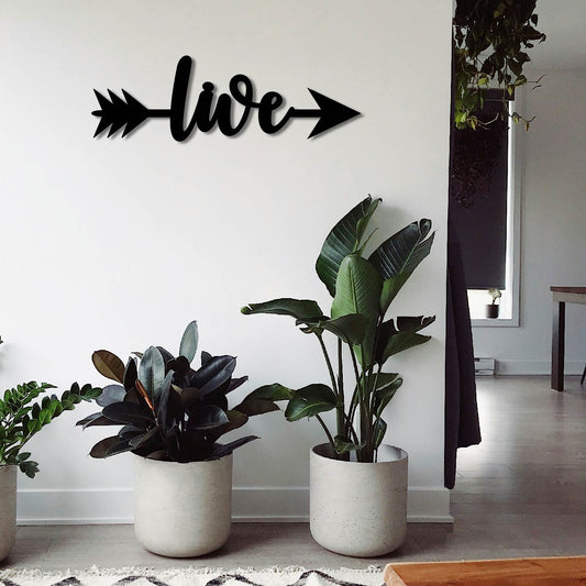 LIVE ARROW SIGN METAL WALL ART