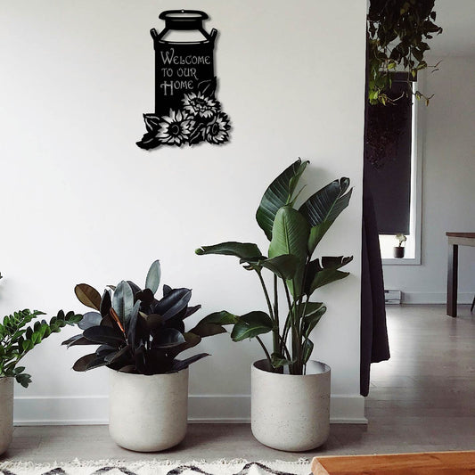 WELCOME TO OUR HOME CAN SIGN METAL WALL ART