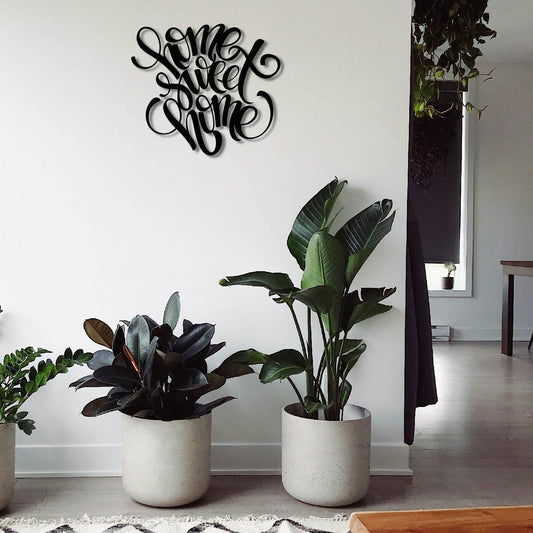 HOME SWEET HOME SCRIPT METAL WALL ART