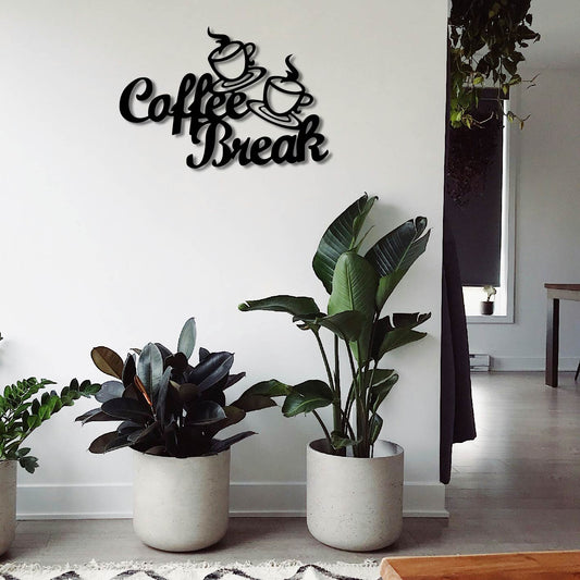 COFFEE BREAK SIGN METAL WALL ART