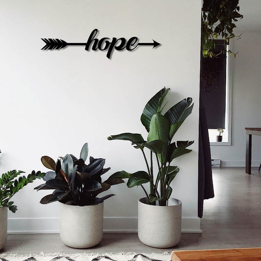 HOPE ARROW SIGN METAL WALL ART