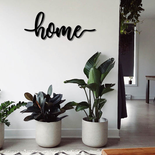 HOME SCRIPT SIGN METAL WALL ART