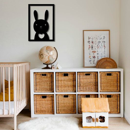 RABBIT IN FRAME METAL WALL ART