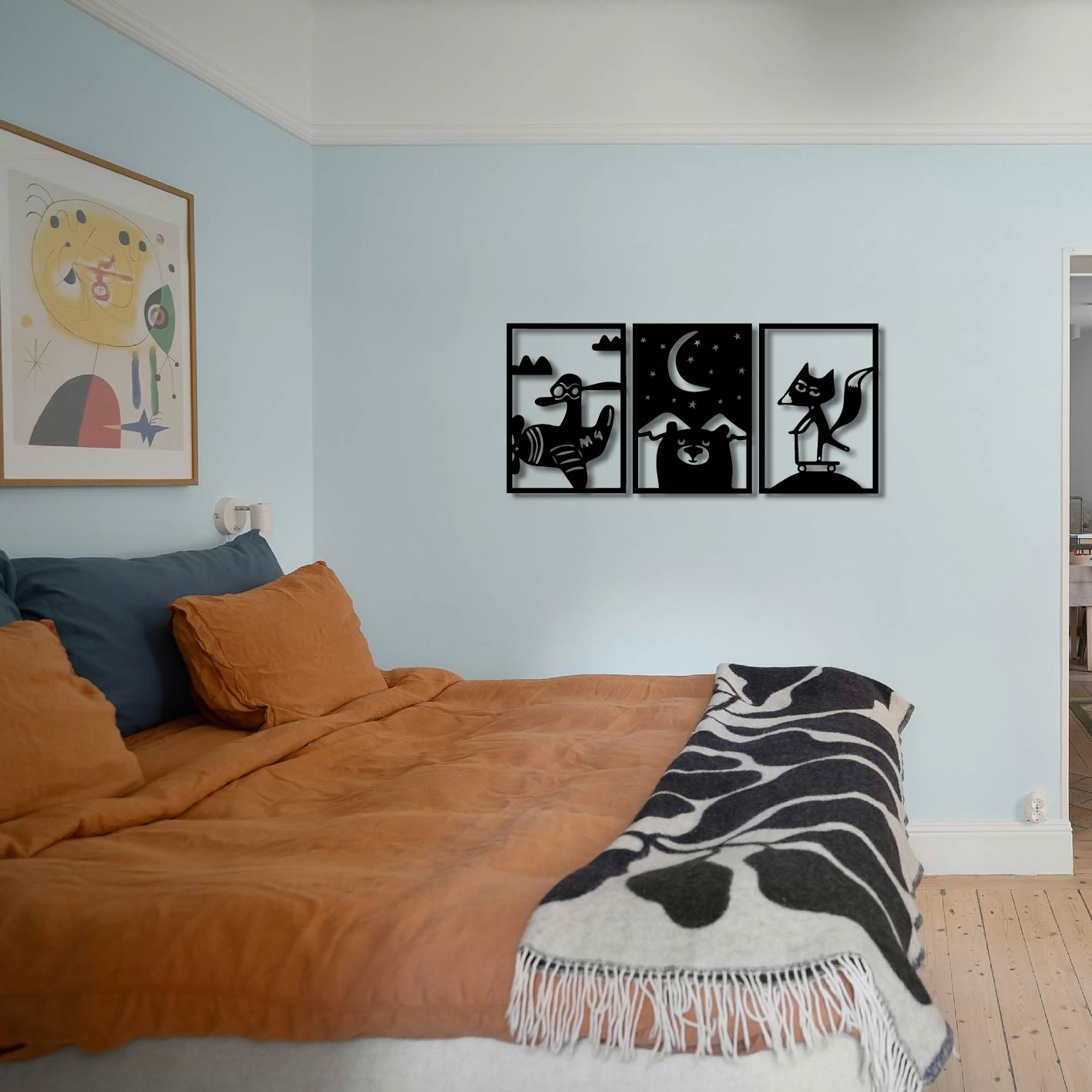 3 PIECE KIDDIES ANIMALS METAL WALL ART