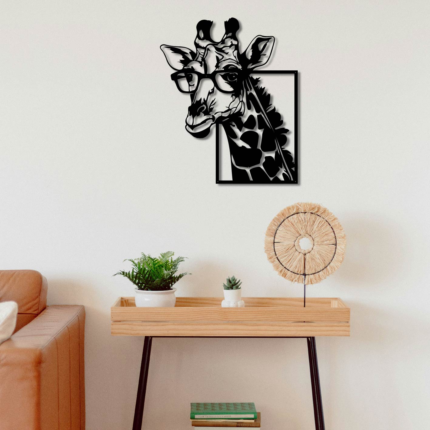 Smart Giraffe Metal Wall Art Frame