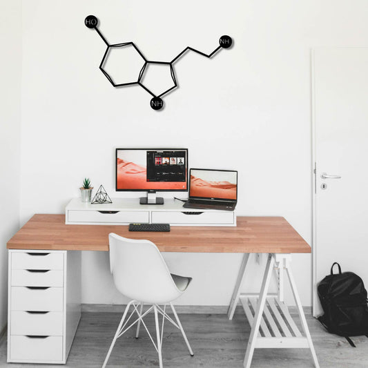 SEROTONIN CHEMISTRY SYMBOLS METAL WALL ART