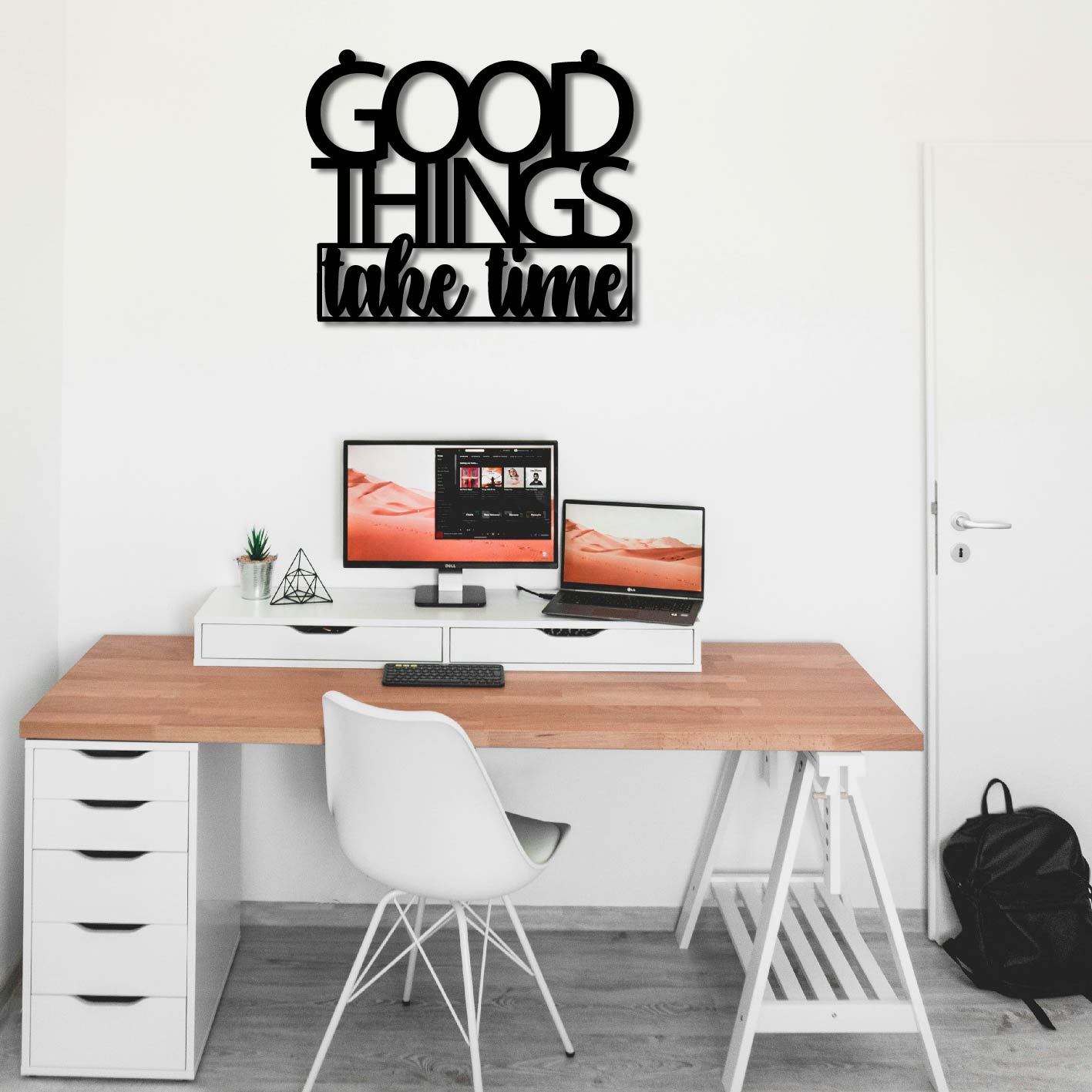 GOOD THINGS TAKE TIME METAL WALL ART