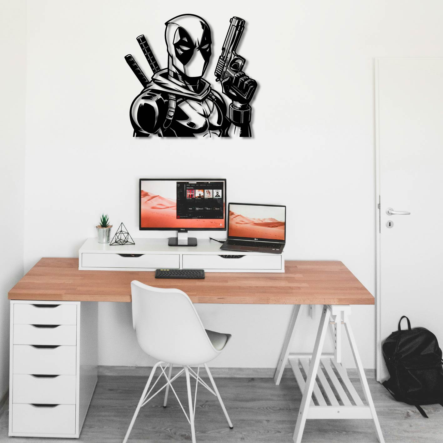 DEADPOOL GUN METAL WALL ART