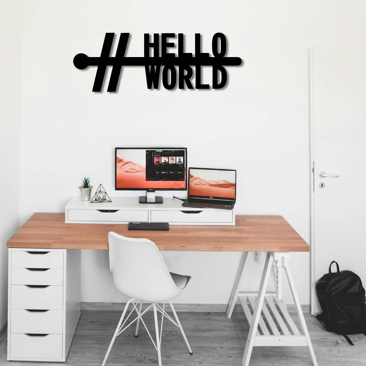 HELLO WORLD METAL WALL ART