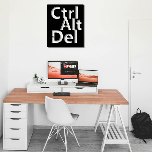 CTRL ALT DEL METAL WALL ART
