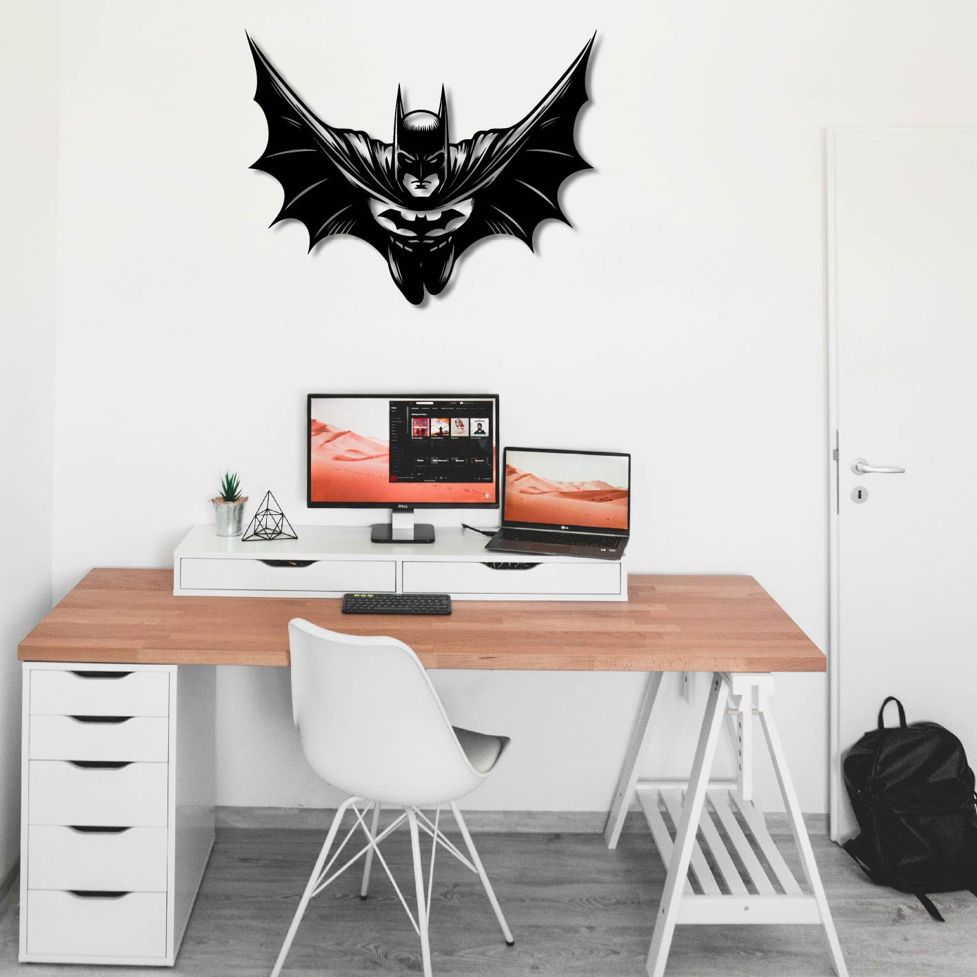 BATMAN FLYING FRONT PERSPECTIVE METAL WALL ART