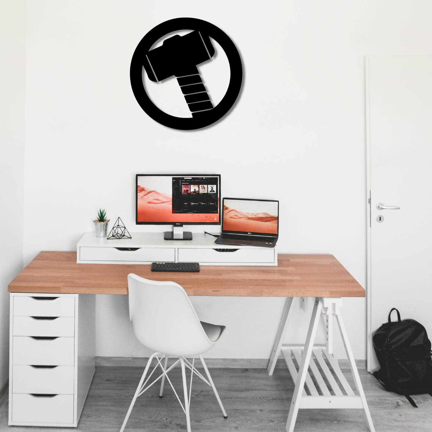THOR HAMMER LOGO METAL WALL ART