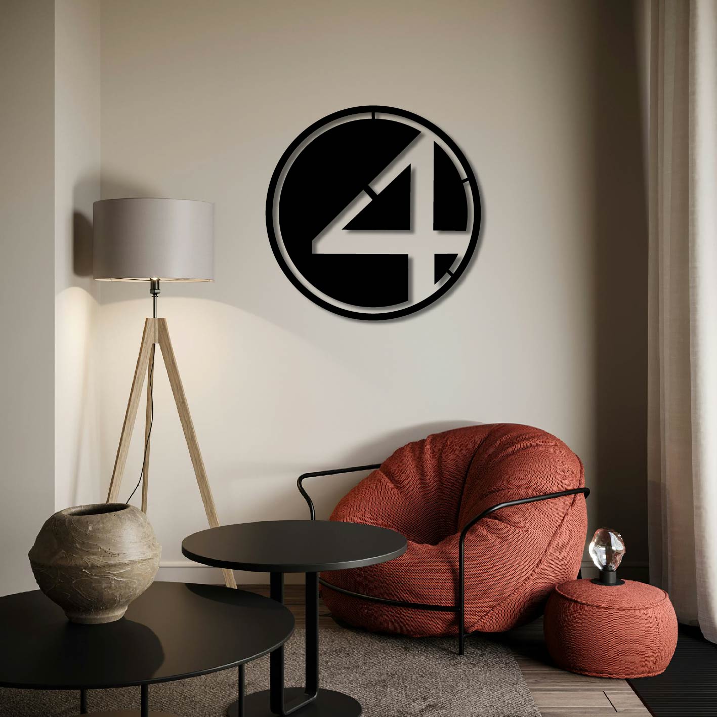 FANTASTIC FOUR LOGO METAL WALL ART
