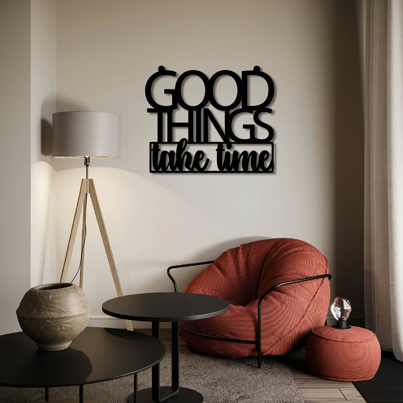 GOOD THINGS TAKE TIME METAL WALL ART