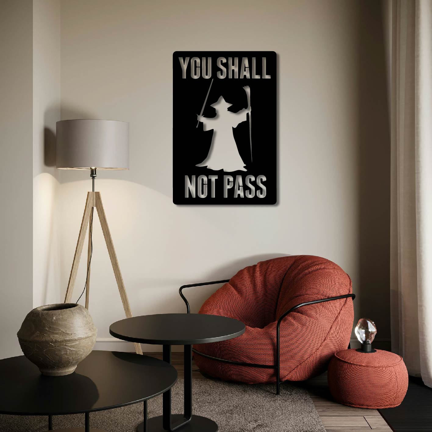GANDALF YOU SHALL NO PASS METAL WALL ART