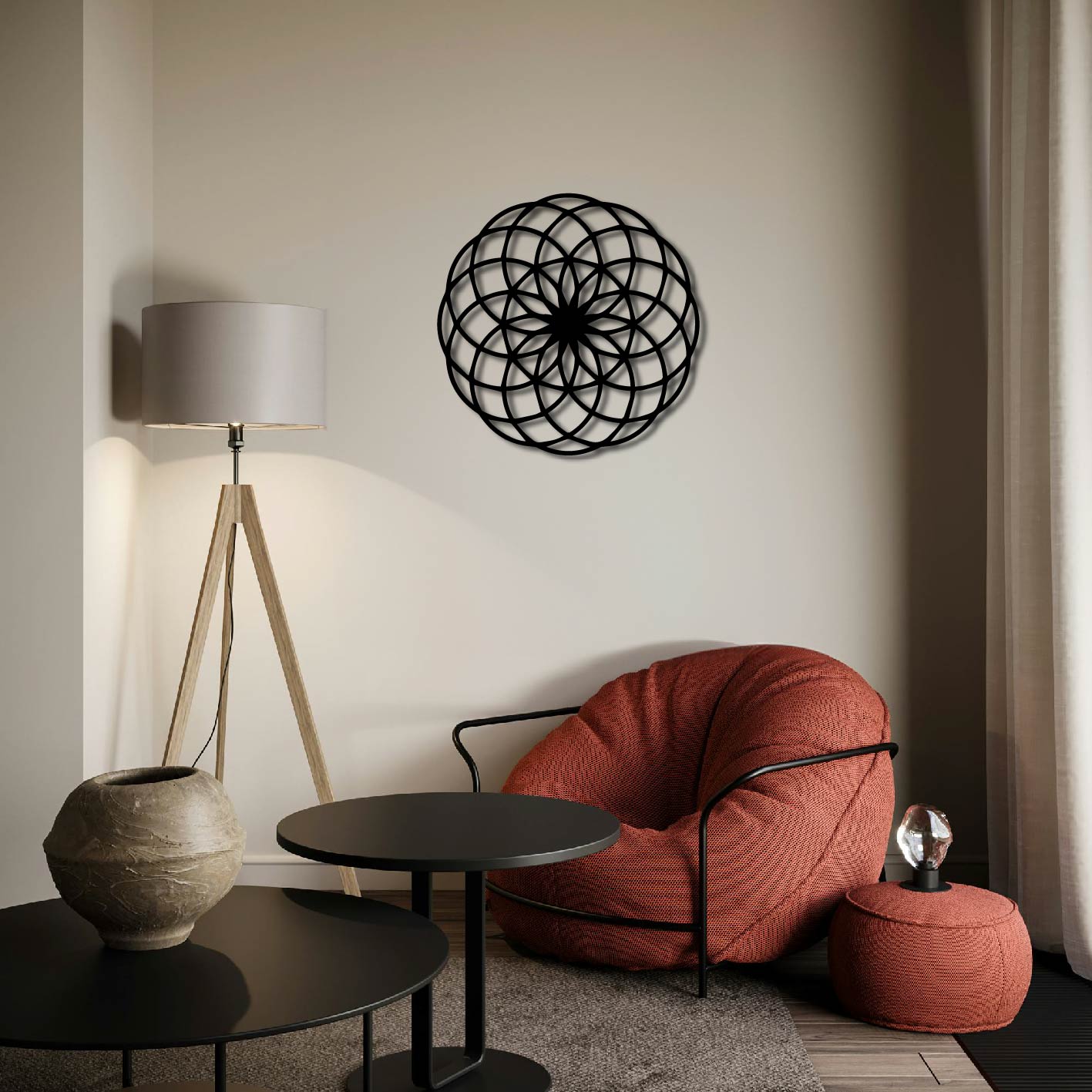 GEOMETRIC CIRCLES METAL WALL ART