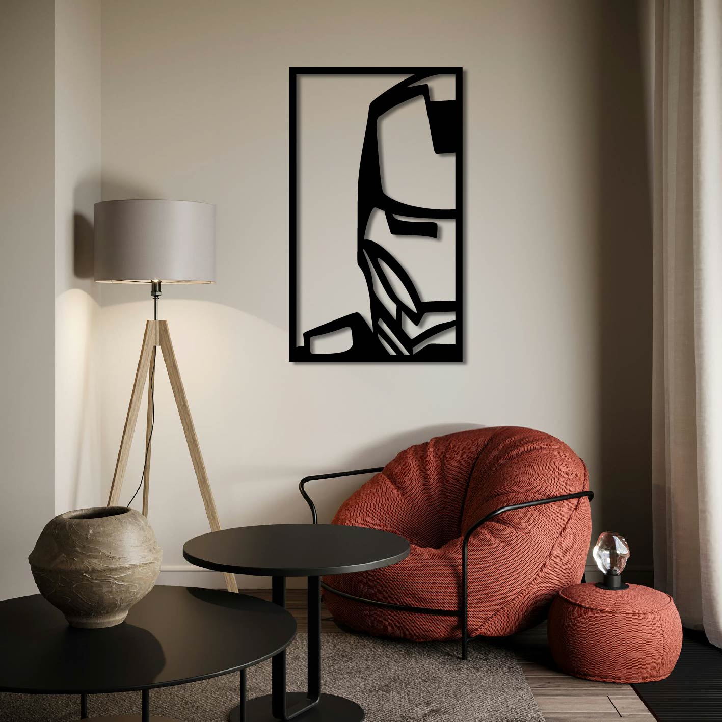 IRONMAN FACE PORTRAIT METAL WALL ART