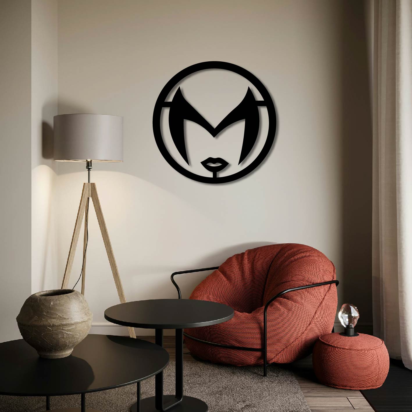 WANDA SCARLET WITCH LOGO METAL WALL ART
