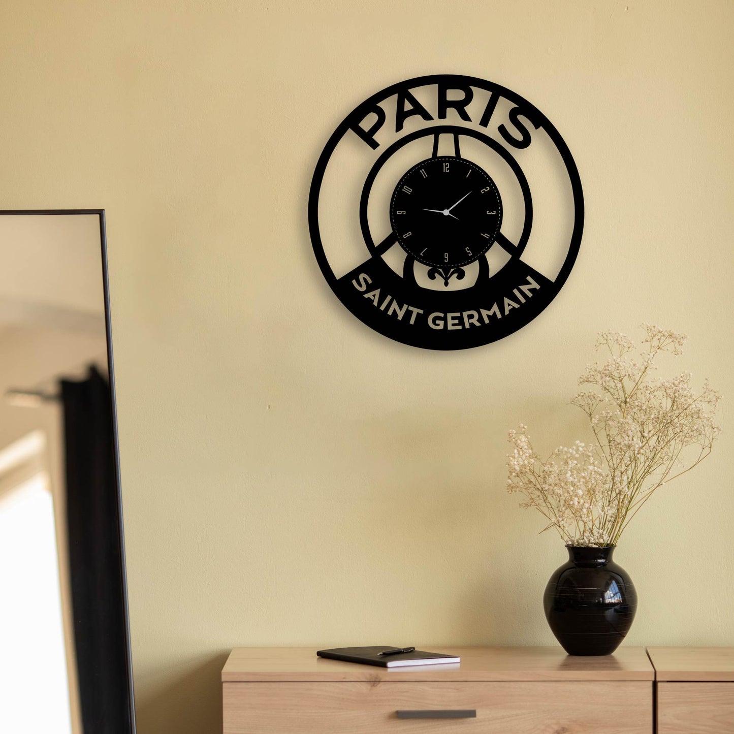 PSG CLOCK METAL WALL ART