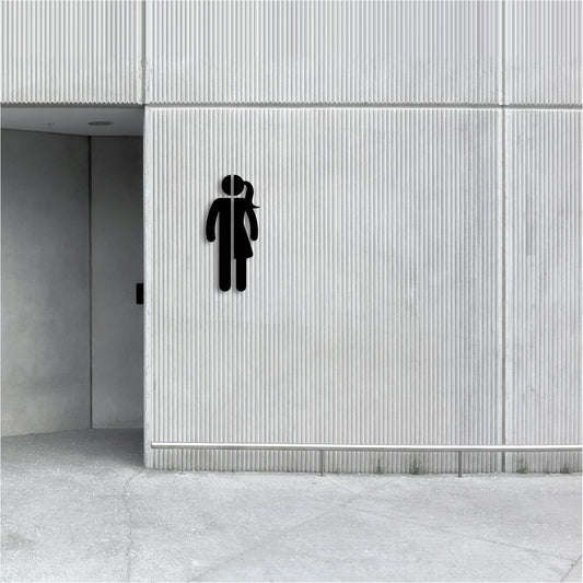 BATHROOM SIGN SIMPLE METAL WALL ART