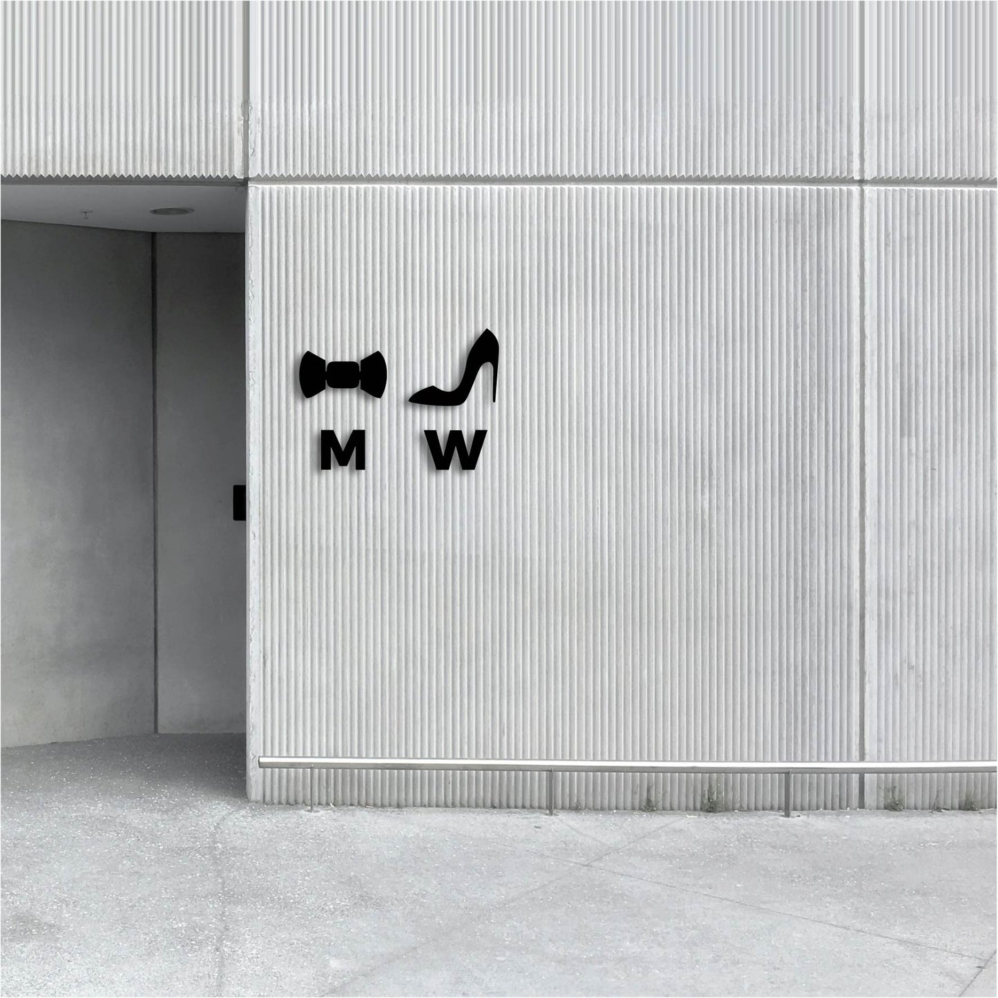 HEEL AND BOWTIE RESTROOM SIGN METAL WALL ART